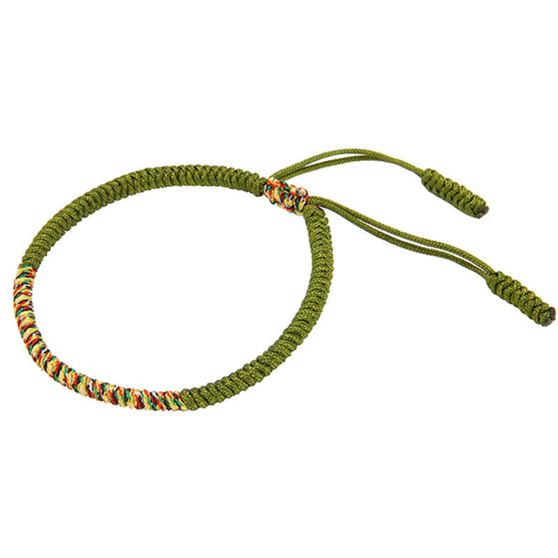 Mehrfarbiges tibetisches King Kong Knoten-Armband mit roter Schnur