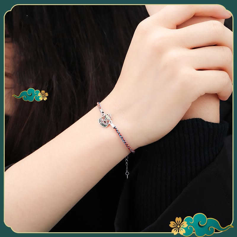 Mehrfarbiges spirituelles Armband aus 925er Sterlingsilber mit Zongzi-Muster