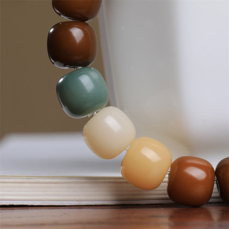 Mehrfarbiges Bodhi-Samen-Armband für Schutz und Meditation