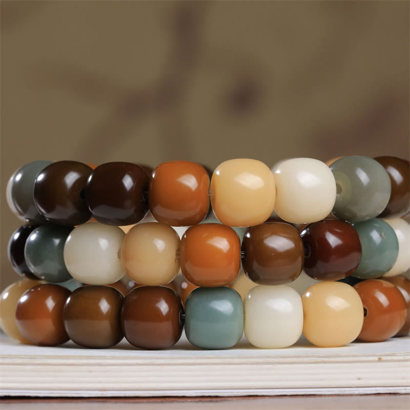 Mehrfarbiges Bodhi-Samen-Armband für Schutz und Meditation