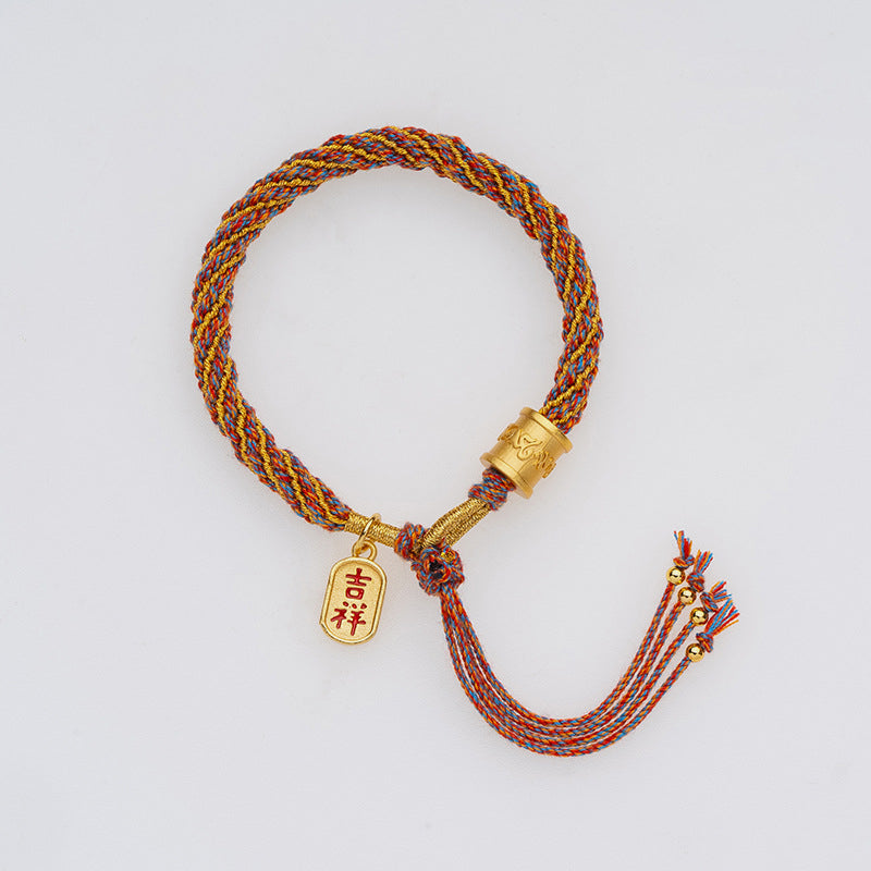 Mehrfarbiges tibetisches Om Mani Padme Hum-Armband für spirituelles Wohlbefinden