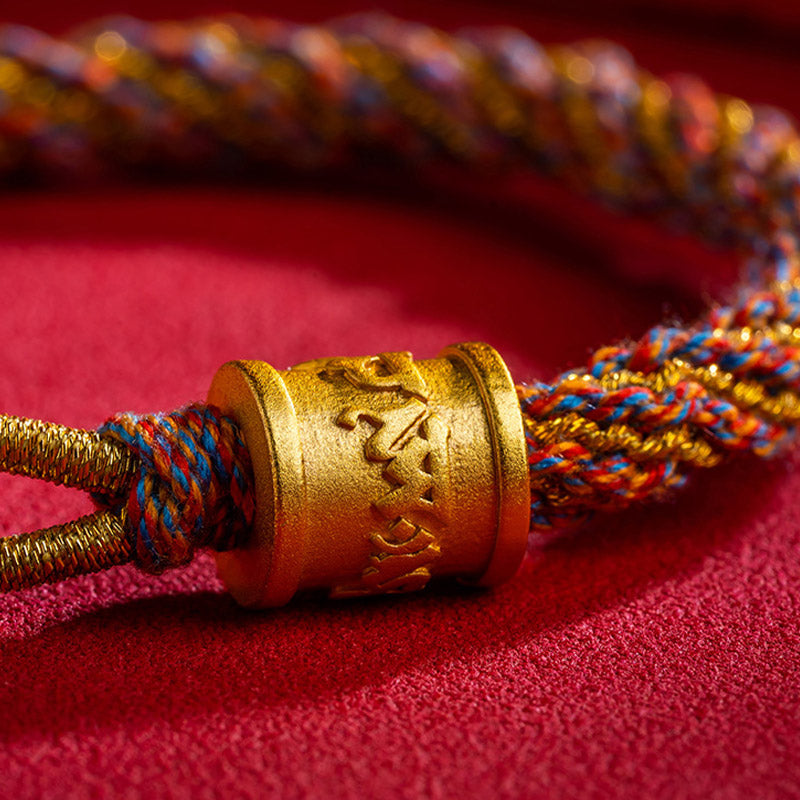 Mehrfarbiges tibetisches Om Mani Padme Hum-Armband für spirituelles Wohlbefinden