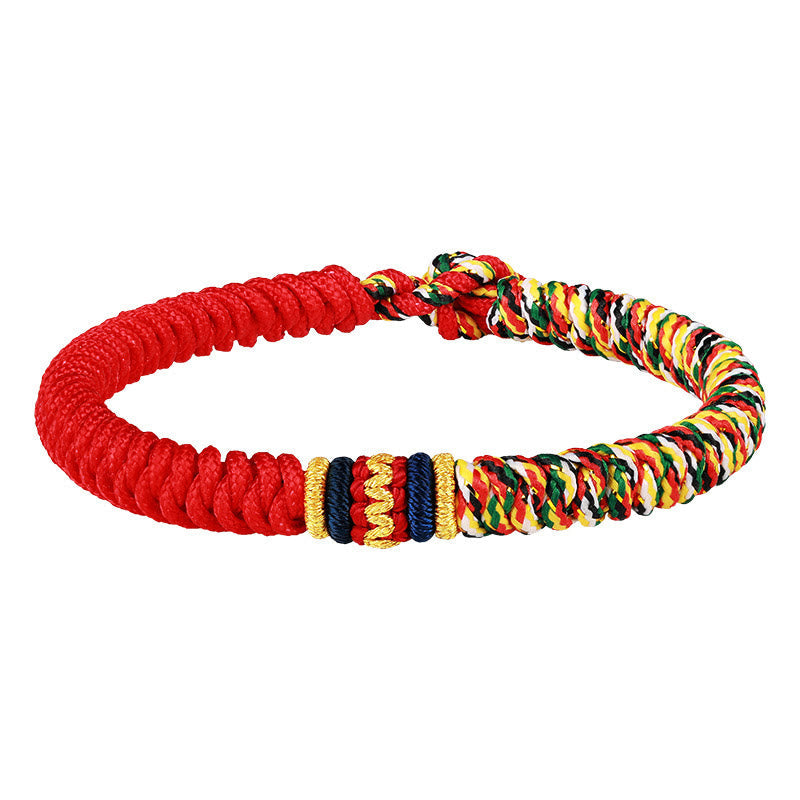 Mehrfarbiges rotes Schnurarmband mit King Kong-Knoten zum Schutz