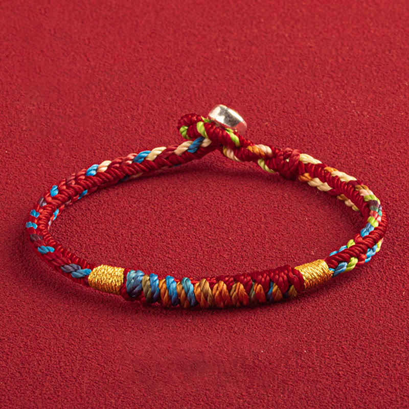 Mehrfarbiges rotes Schnurarmband mit King Kong-Knoten zum Schutz