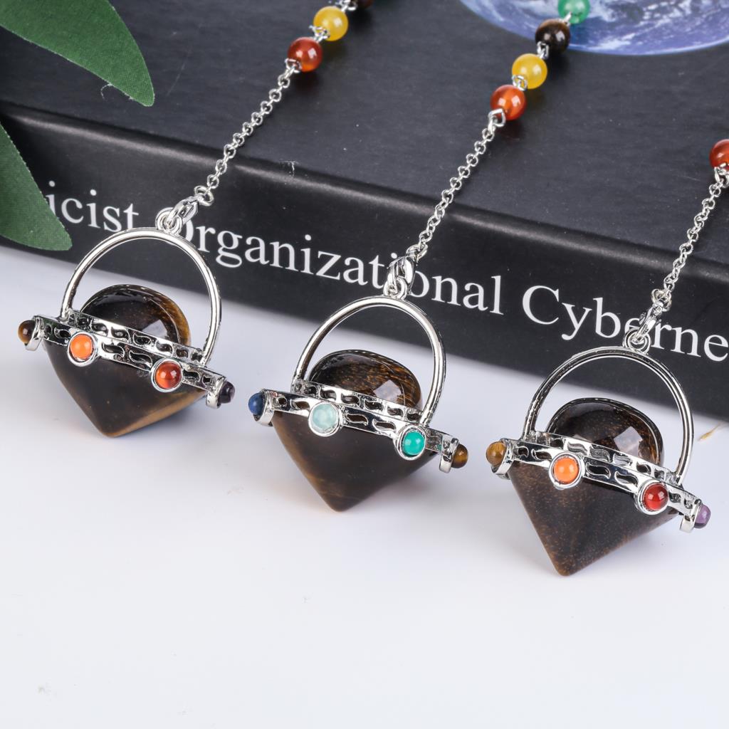 Mystisches Tigerauge &amp; Amethyst Pendel