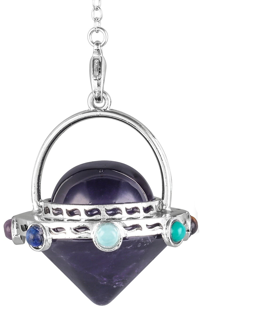 Mystisches Tigerauge &amp; Amethyst Pendel