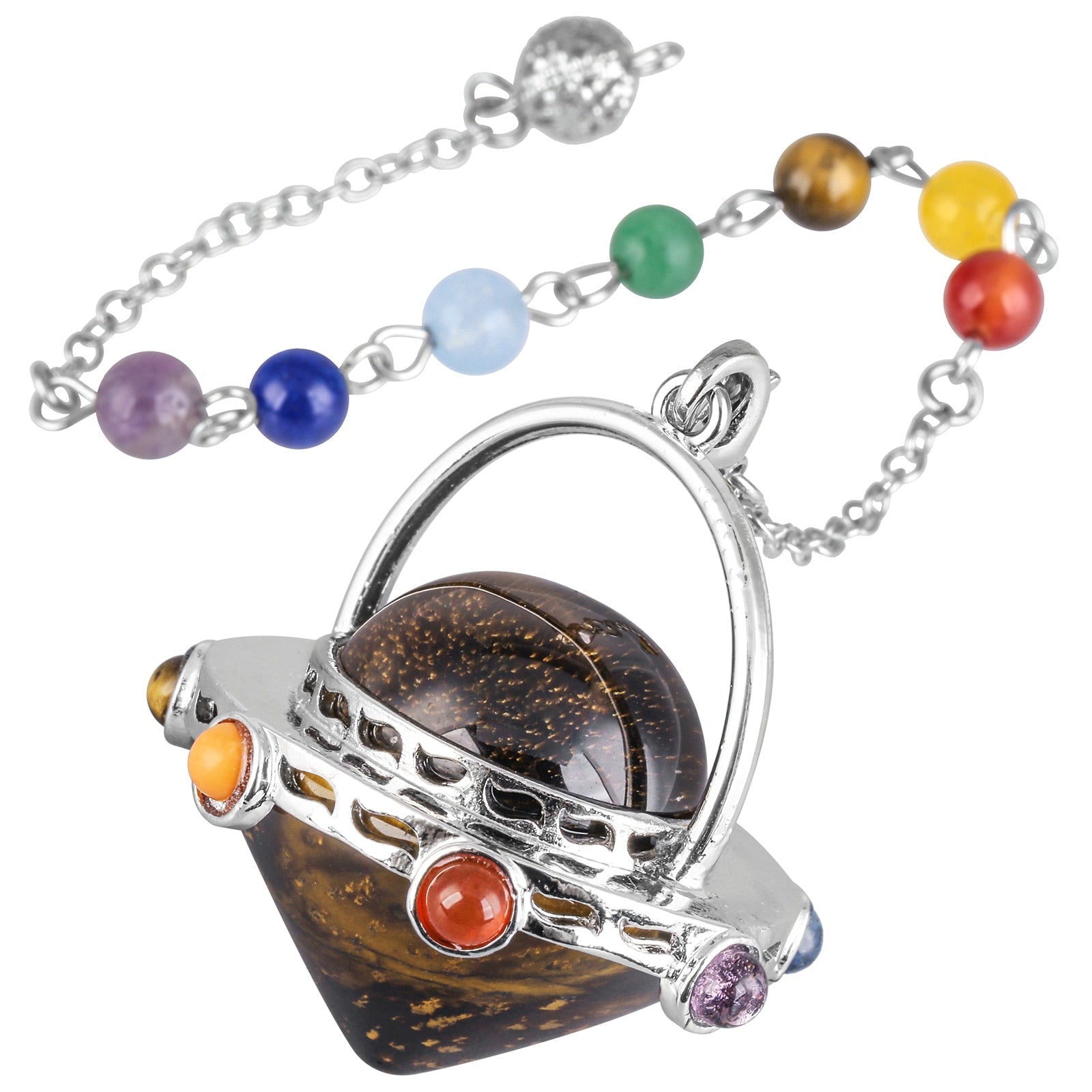 Mystisches Tigerauge &amp; Amethyst Pendel