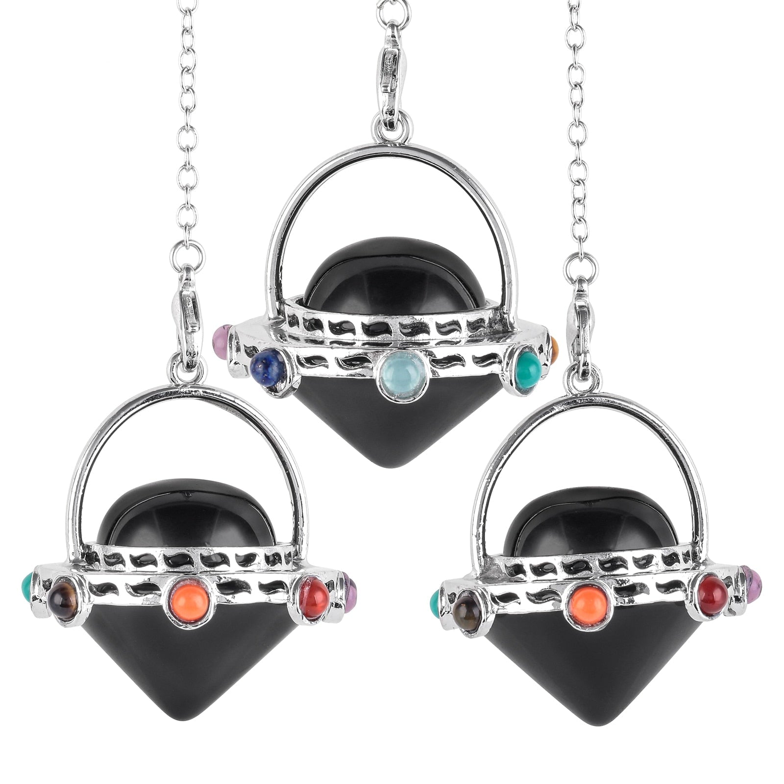 Mystisches Tigerauge &amp; Amethyst Pendel