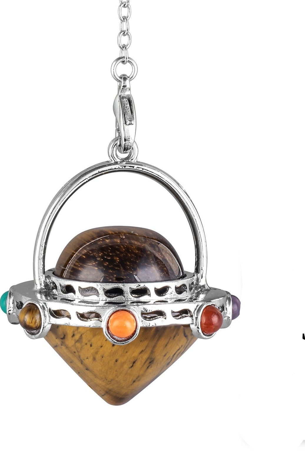 Mystisches Tigerauge &amp; Amethyst Pendel