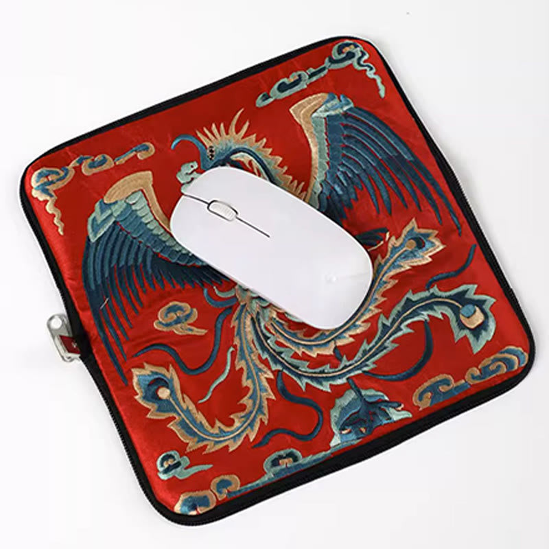 Handtasche mit Stickerei „Mythisches Tier“ | Phönixdrache Qilin 23 cm