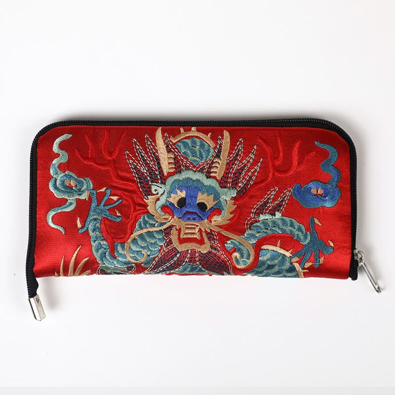 Handtasche mit Stickerei „Mythisches Tier“ | Phönixdrache Qilin 23 cm