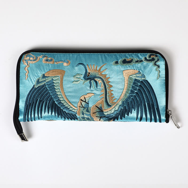 Handtasche mit Stickerei „Mythisches Tier“ | Phönixdrache Qilin 23 cm