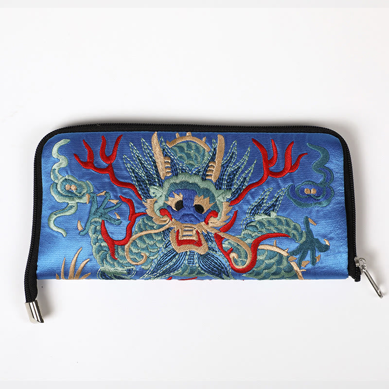 Handtasche mit Stickerei „Mythisches Tier“ | Phönixdrache Qilin 23 cm