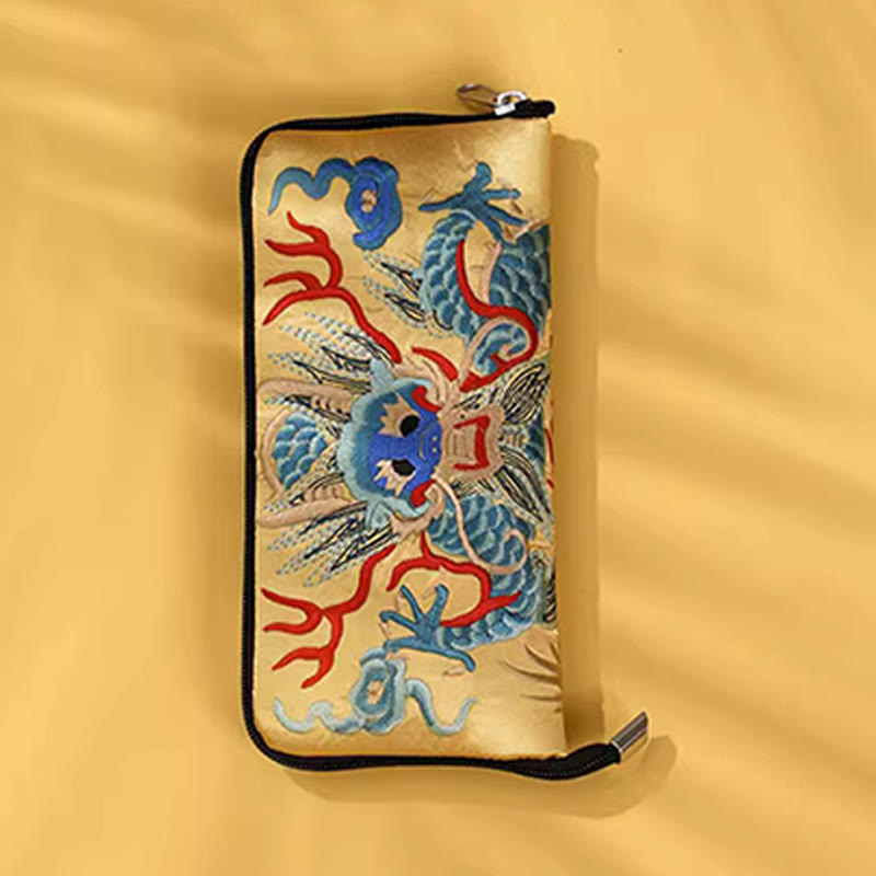 Handtasche mit Stickerei „Mythisches Tier“ | Phönixdrache Qilin 23 cm