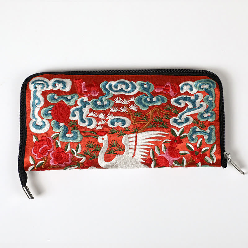Handtasche mit Stickerei „Mythisches Tier“ | Phönixdrache Qilin 23 cm