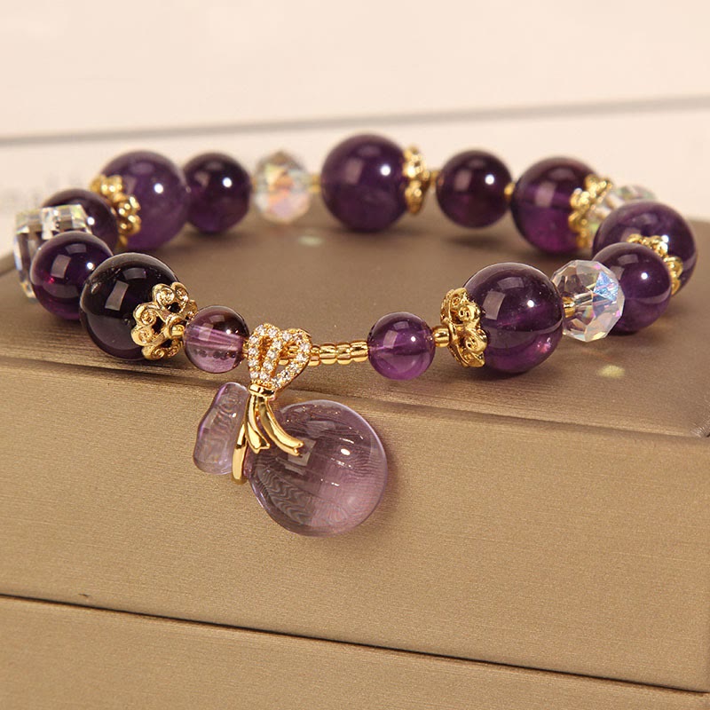 Natürliches Amethyst-Kristallarmband für Heilung und Gleichgewicht