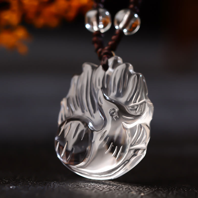Natürliche Amethyst-Halskette mit neunschwänzigem Fuchs