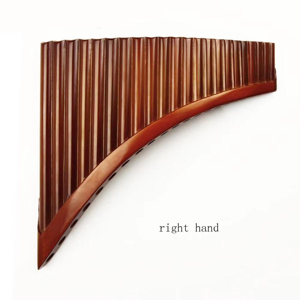 Natural Bamboo Pan Flute with 22 Wooden Pipes in Curved Descending Order, Key of G