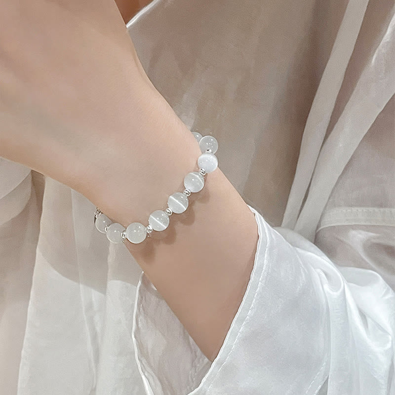 Natürliches Katzenauge-Mondstein-Armband zur spirituellen Unterstützung