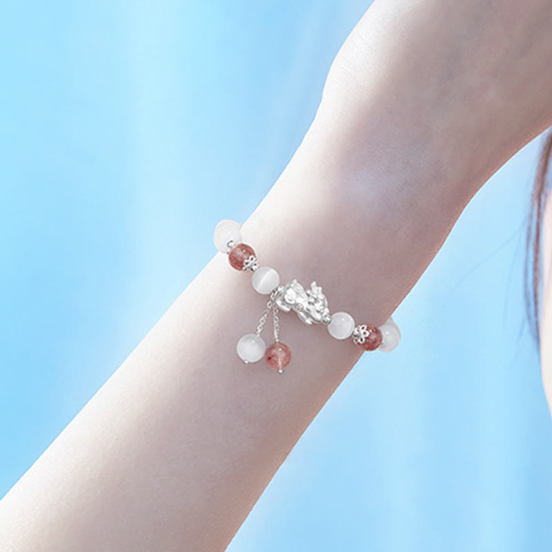 Natürliches Katzenauge-Mondstein-Armband zur spirituellen Unterstützung