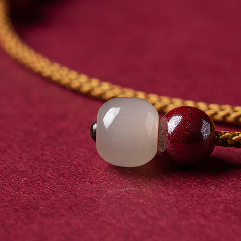 Segensarmband aus natürlichem Zinnoberperlen, 14–20 cm