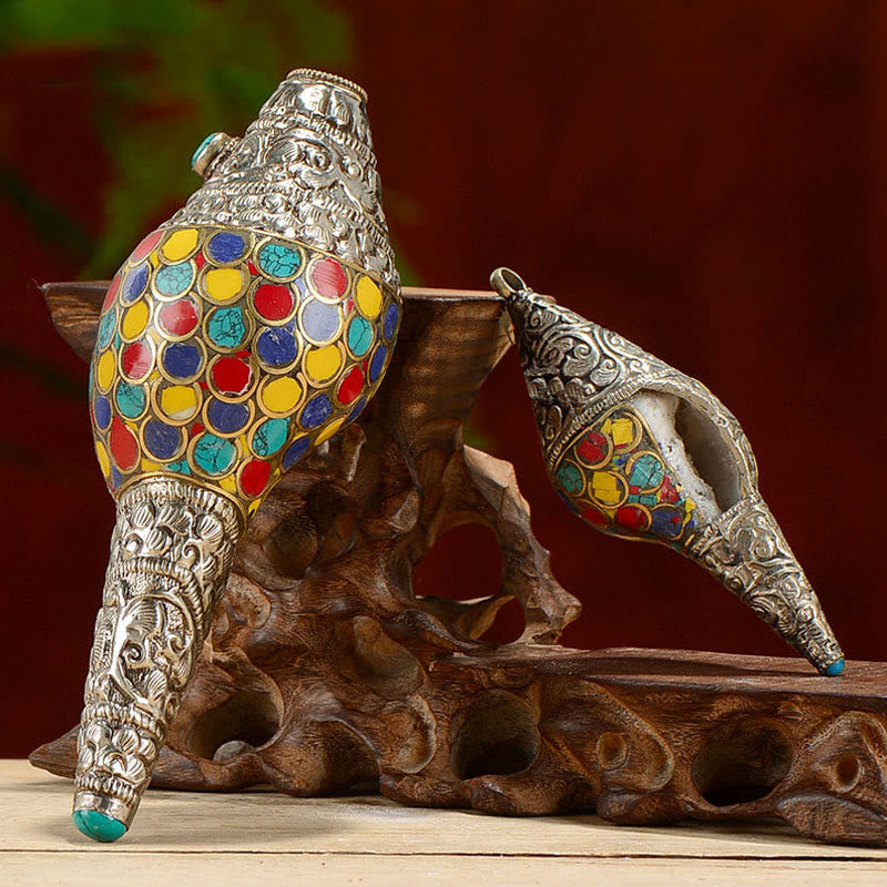 Natürliche bunte Shankha-Muschelmuschel-Dekoration für Zen-Dekor