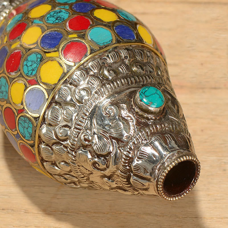 Natürliche bunte Shankha-Muschelmuschel-Dekoration für Zen-Dekor