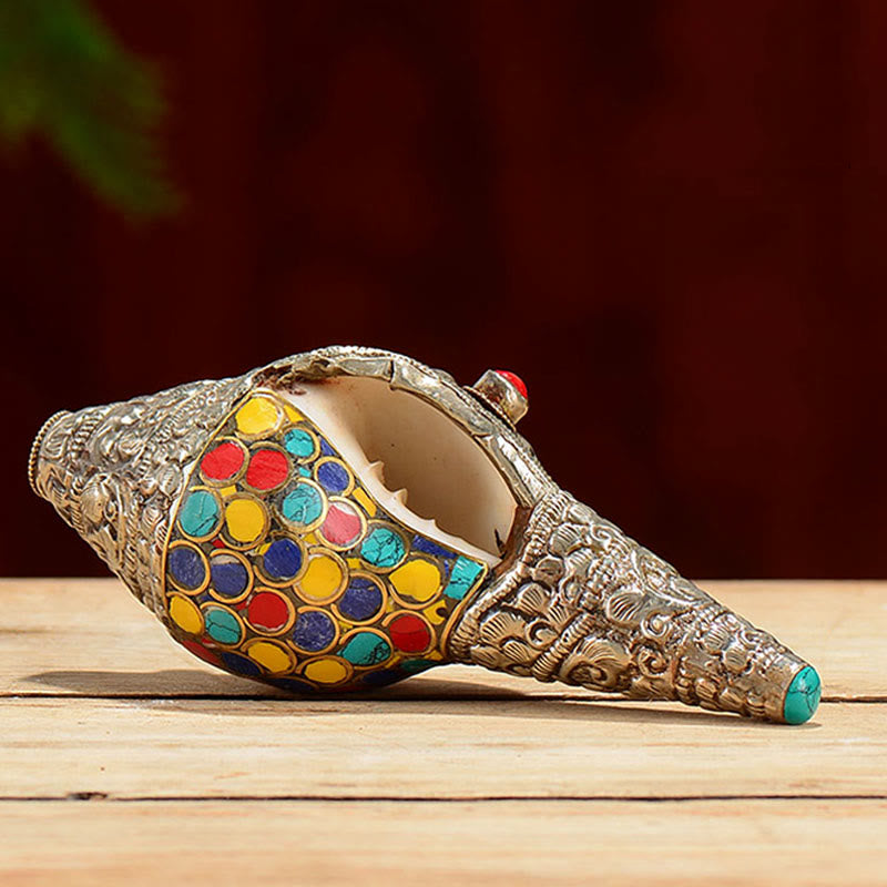 Natürliche bunte Shankha-Muschelmuschel-Dekoration für Zen-Dekor