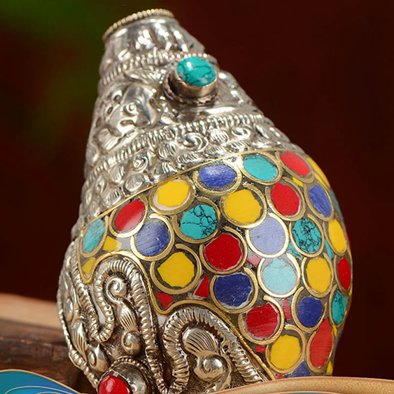 Natürliche bunte Shankha-Muschelmuschel-Dekoration für Zen-Dekor