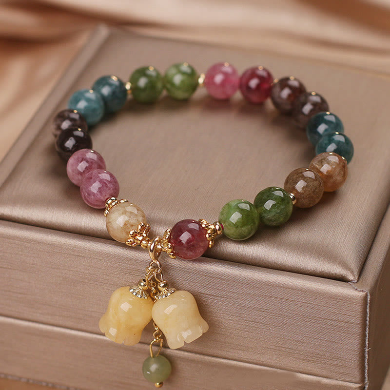 Natürliches buntes Turmalin-Armband für spirituelle Liebe