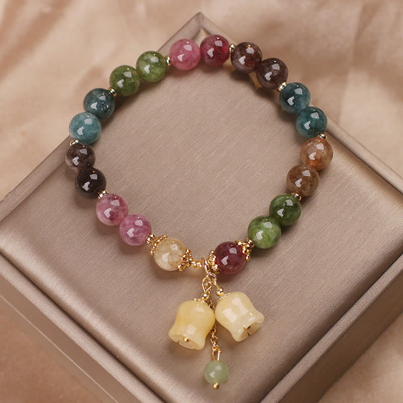 Natürliches buntes Turmalin-Armband für spirituelle Liebe