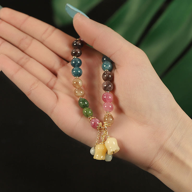Natürliches buntes Turmalin-Armband für spirituelle Liebe