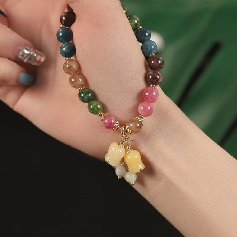 Natürliches buntes Turmalin-Armband für spirituelle Liebe
