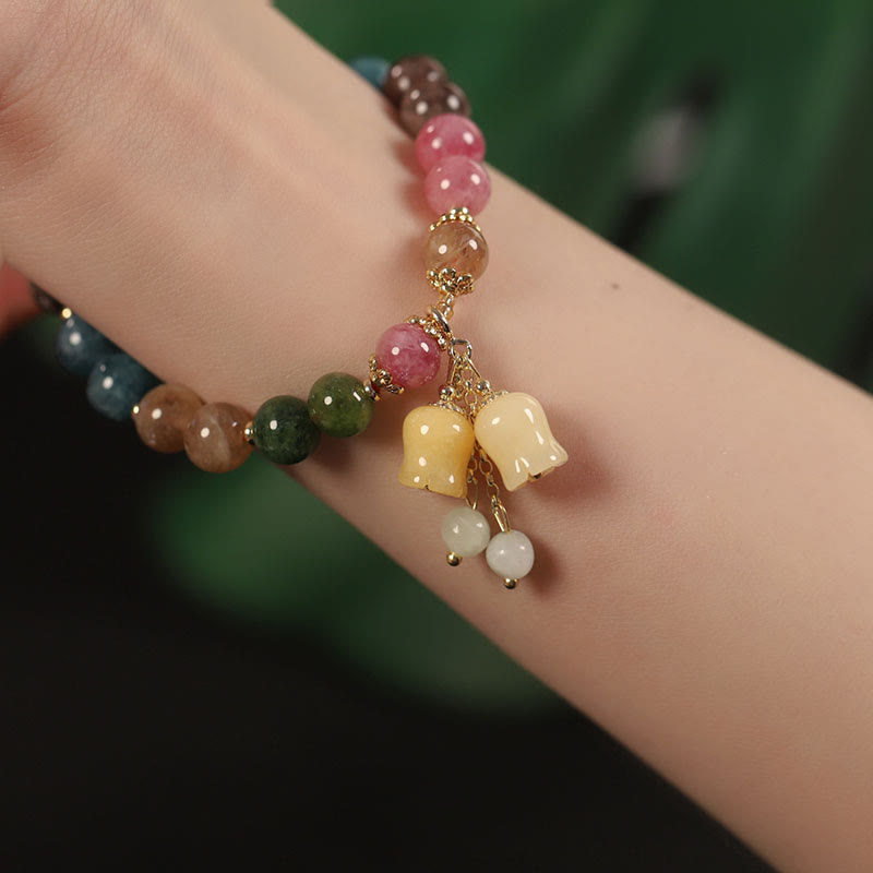 Natürliches buntes Turmalin-Armband für spirituelle Liebe