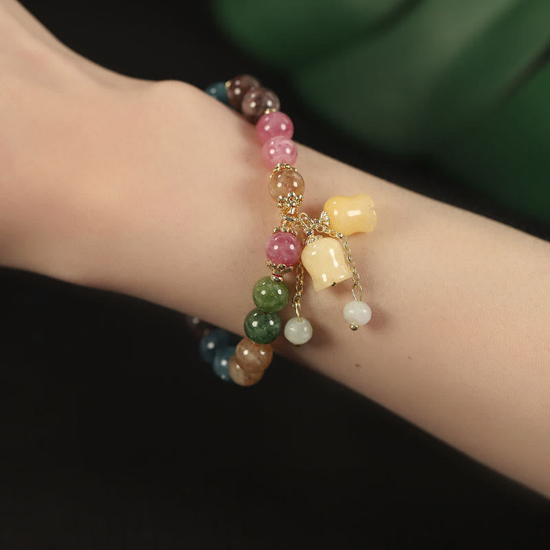 Natürliches buntes Turmalin-Armband für spirituelle Liebe