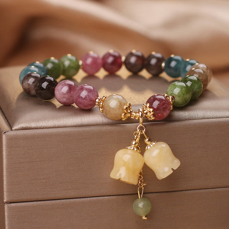 Natürliches buntes Turmalin-Armband für spirituelle Liebe