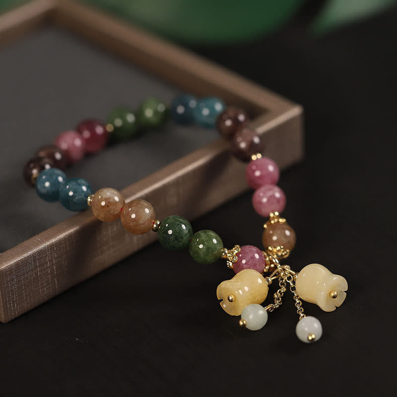 Natürliches buntes Turmalin-Armband für spirituelle Liebe