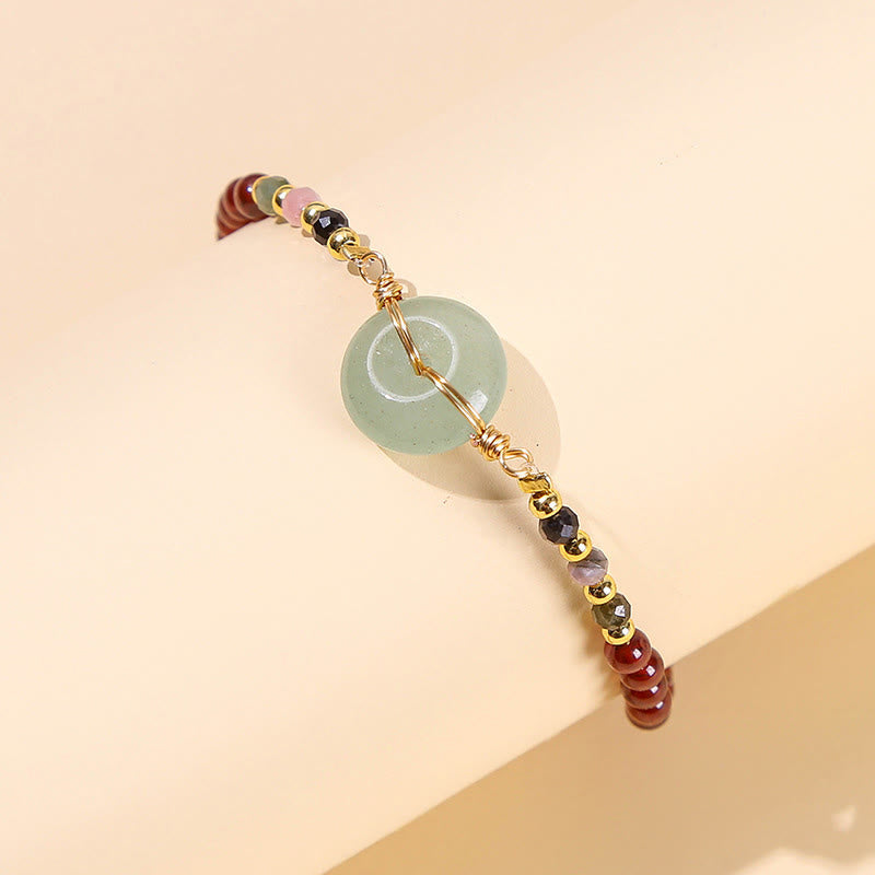 Natürliches Granat-Peace-Schnallenperlen-Ruhearmband