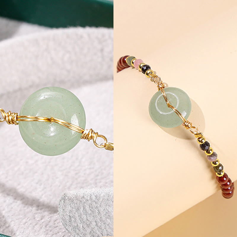 Natürliches Granat-Peace-Schnallenperlen-Ruhearmband