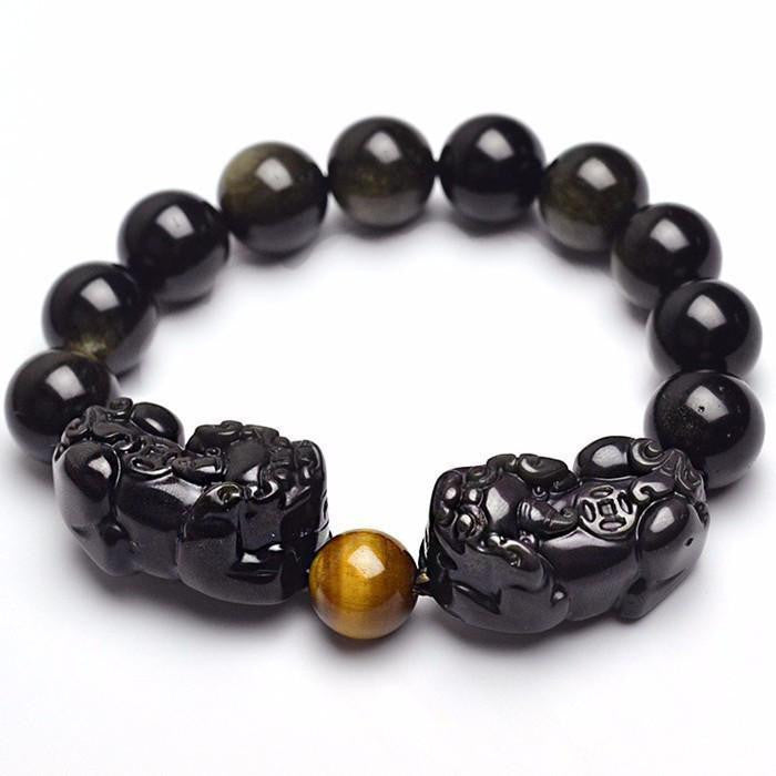 Natürliches goldenes Obsidian Pi Xiu Armband