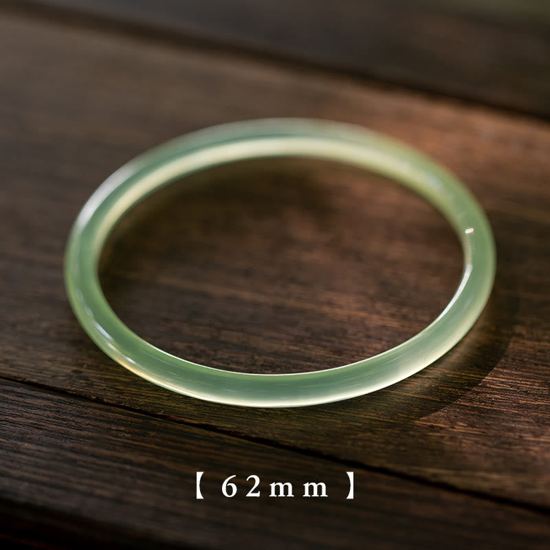 Armreif aus natürlichem grünem Chalcedon, Stärke und Mut, 52 mm