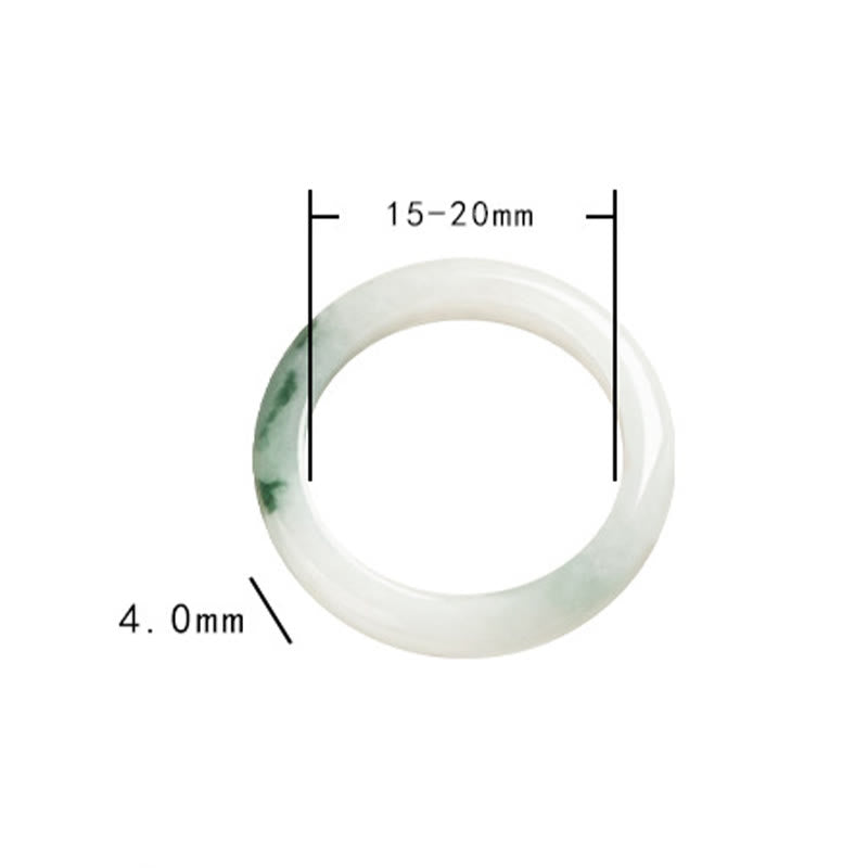 Natürlicher grüner Jadering für Glück und Überfluss, 17 mm