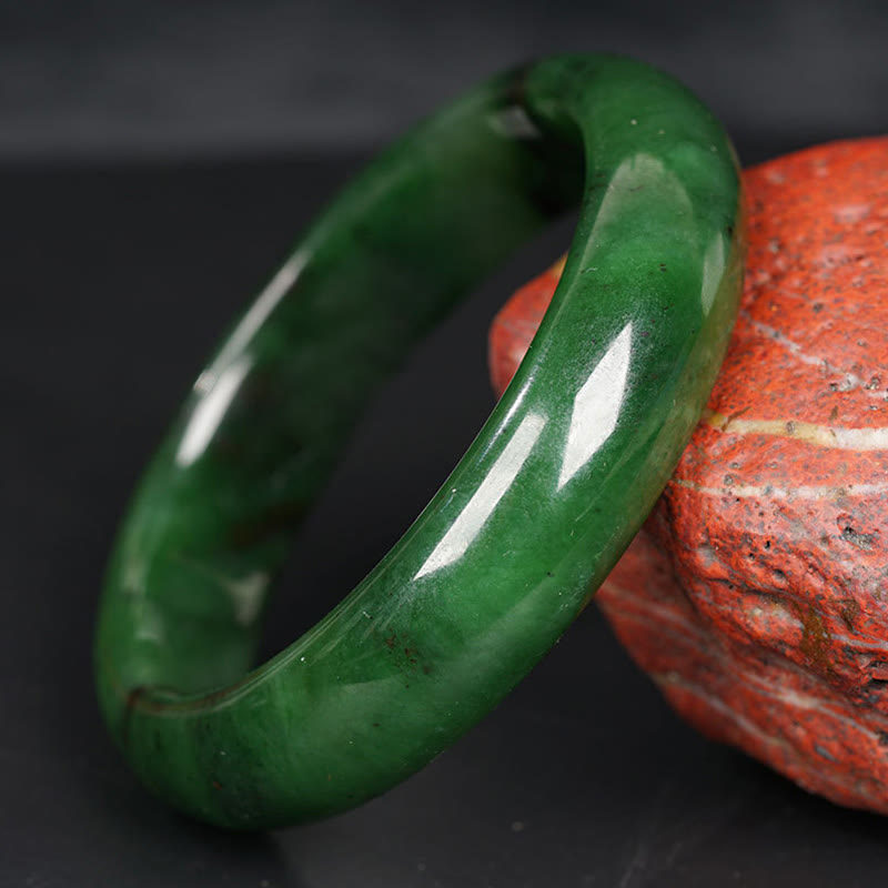 Natürliches Hetian Cyan Jade Armband für Erfolg &amp; Glück 56mm