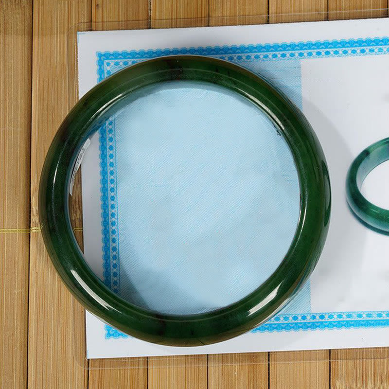 Natürliches Hetian Cyan Jade Armband für Erfolg &amp; Glück 56mm