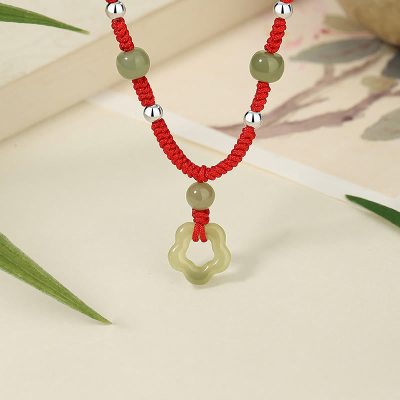 Natürliches Hetian Cyan Jade Halskette &amp; Armband Set für Glück