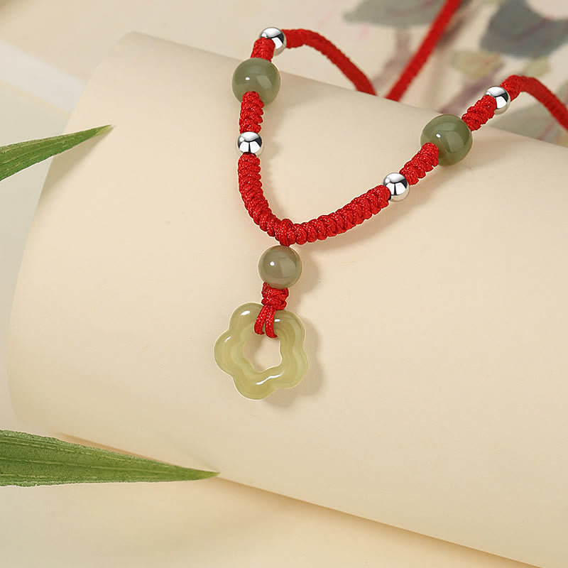Natürliches Hetian Cyan Jade Halskette &amp; Armband Set für Glück