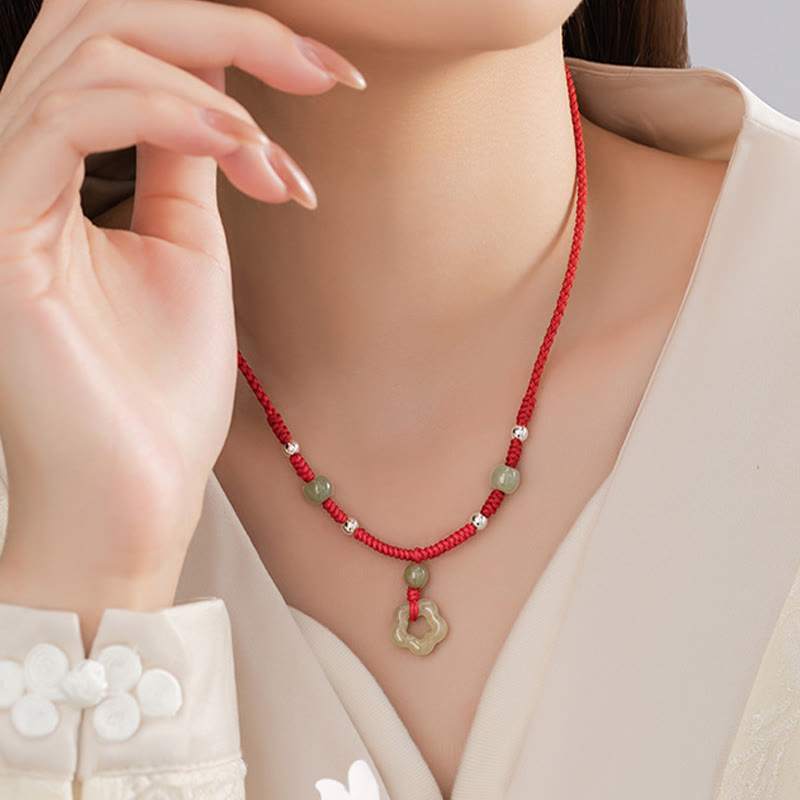 Natürliches Hetian Cyan Jade Halskette &amp; Armband Set für Glück