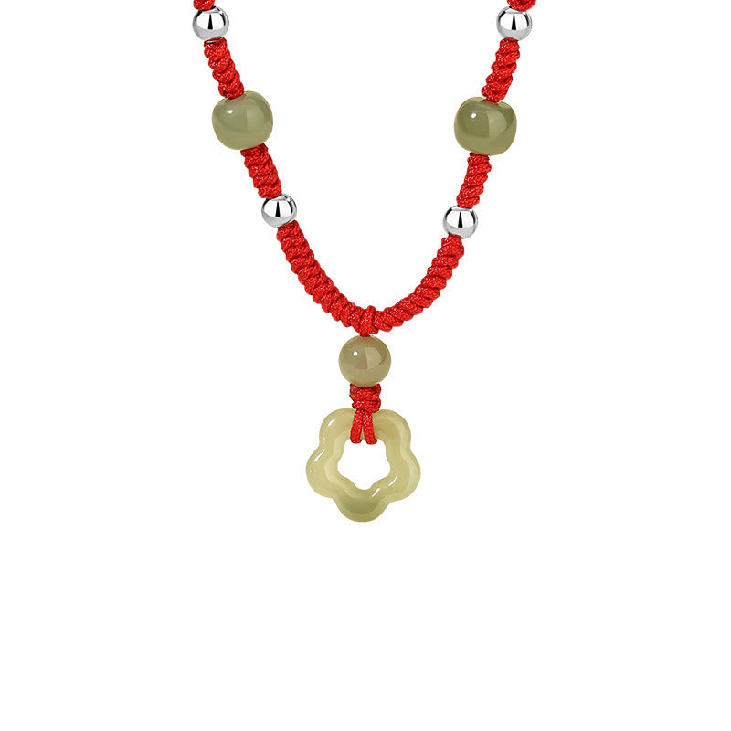 Natürliches Hetian Cyan Jade Halskette &amp; Armband Set für Glück