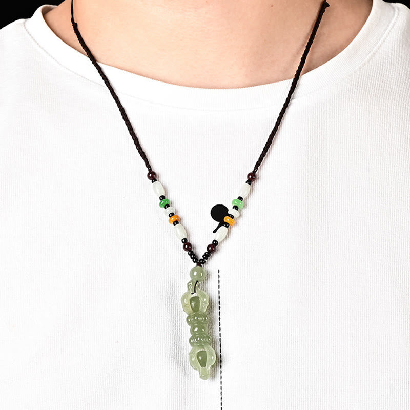 Natürliche Hetian Cyan Jade Erfolgskette mit Dorje Vajra
