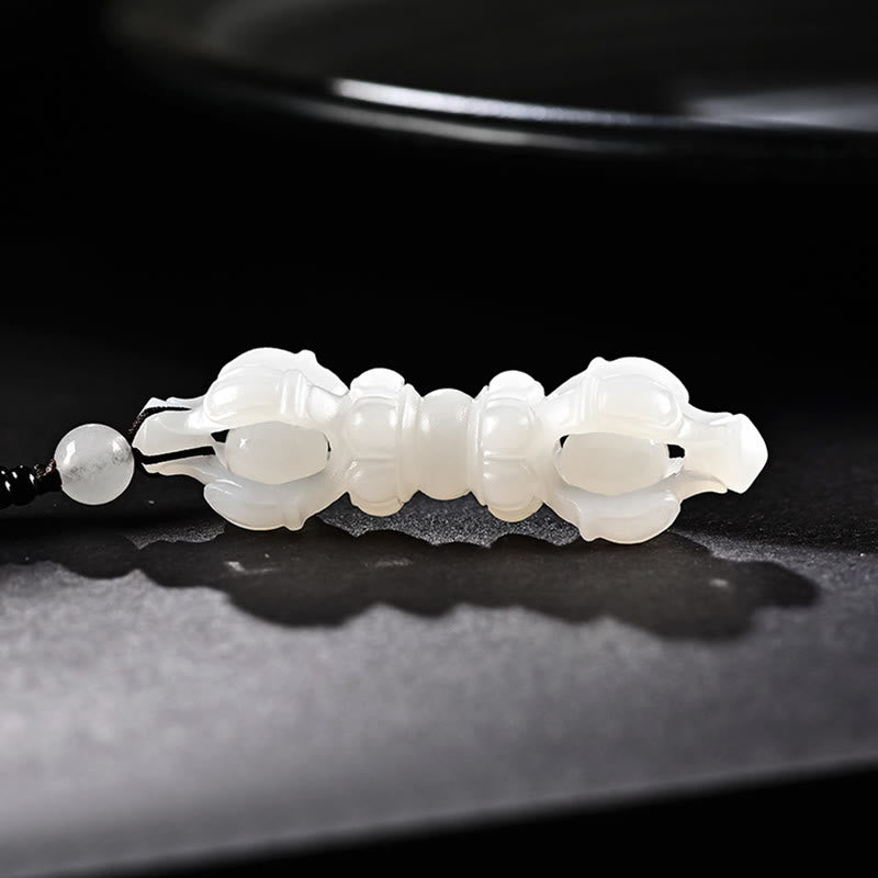 Natürliche Hetian Cyan Jade Erfolgskette mit Dorje Vajra